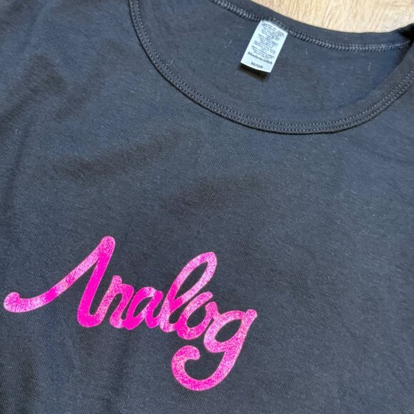 Y2K Analog Snowboarding Black Stretchy Baby Tee - Picture 3 of 4